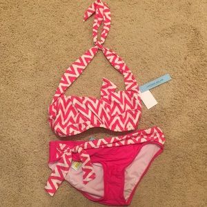 Pink and white chevron Antonio Melani Bikini